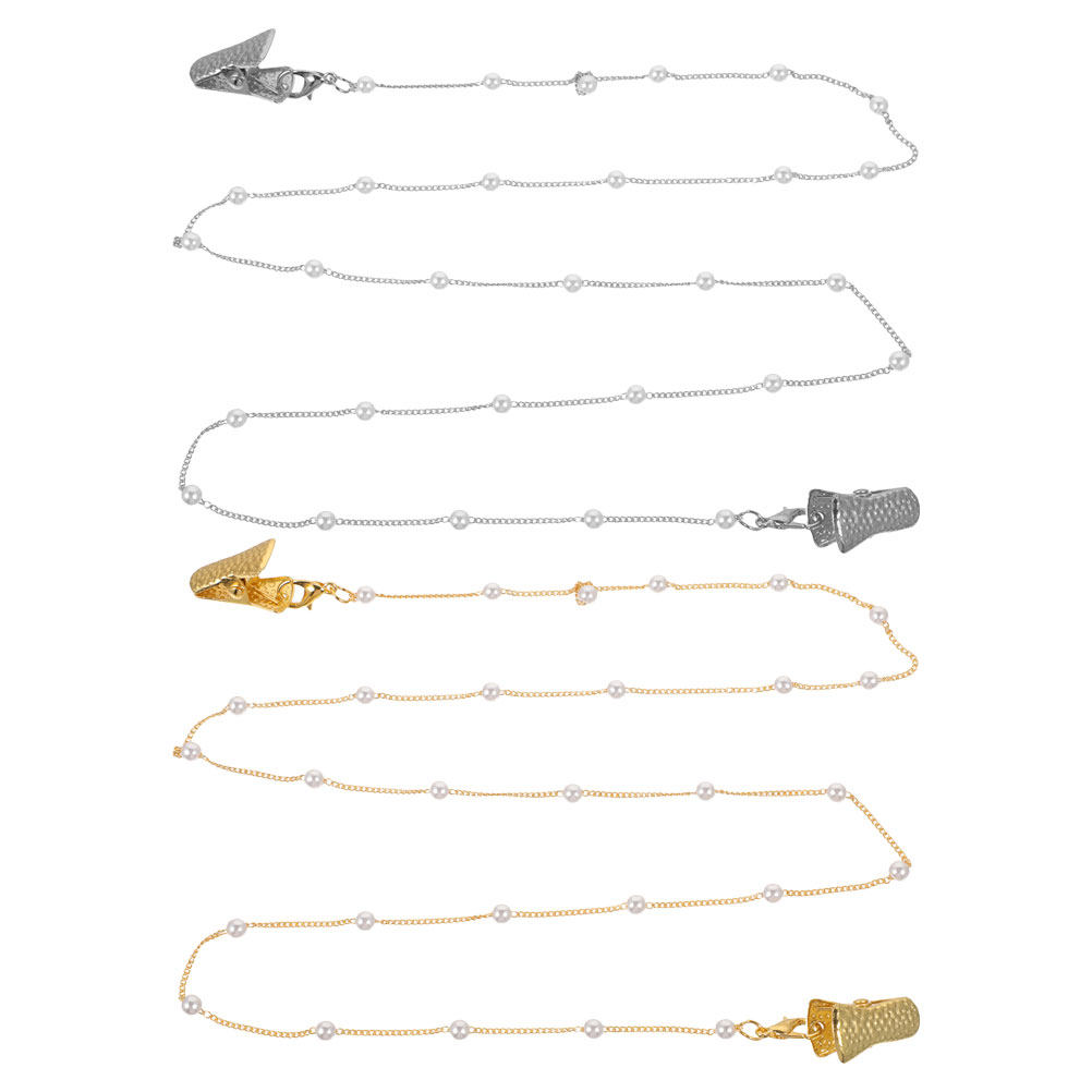 Mask Chain Holder - 2 stuks stijlvolle brillenkoord met parelversiering,