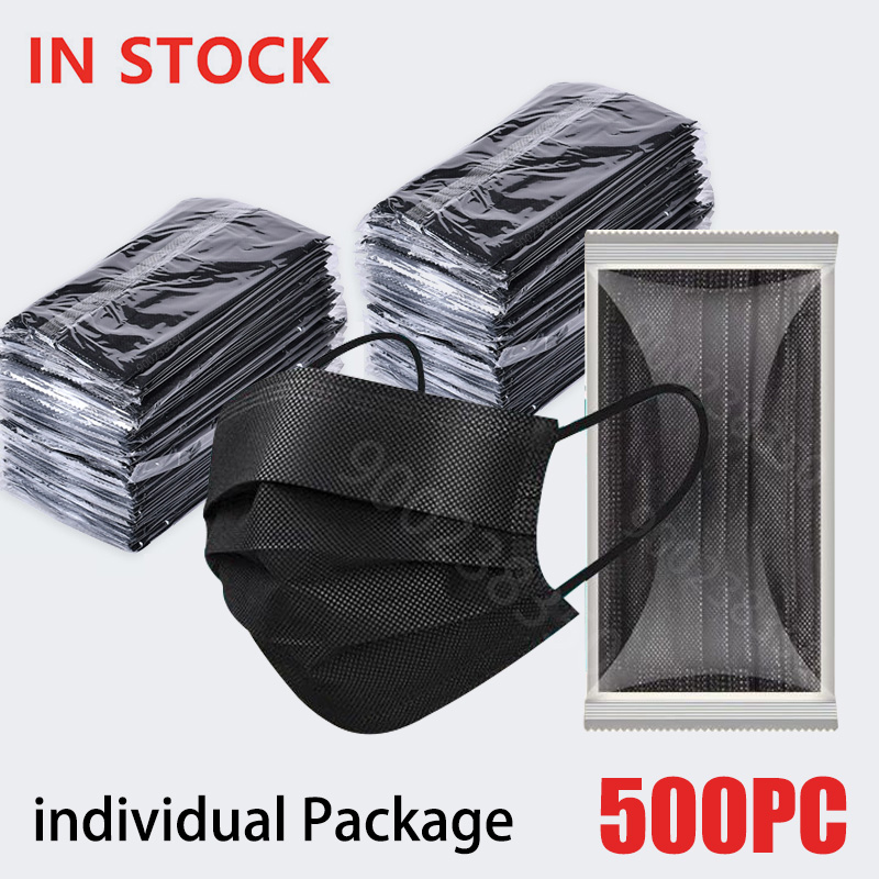 Disposable Surgical Mask - 50-500 stuks zwarte, gecertificeerde, wegwerpmaskers voor