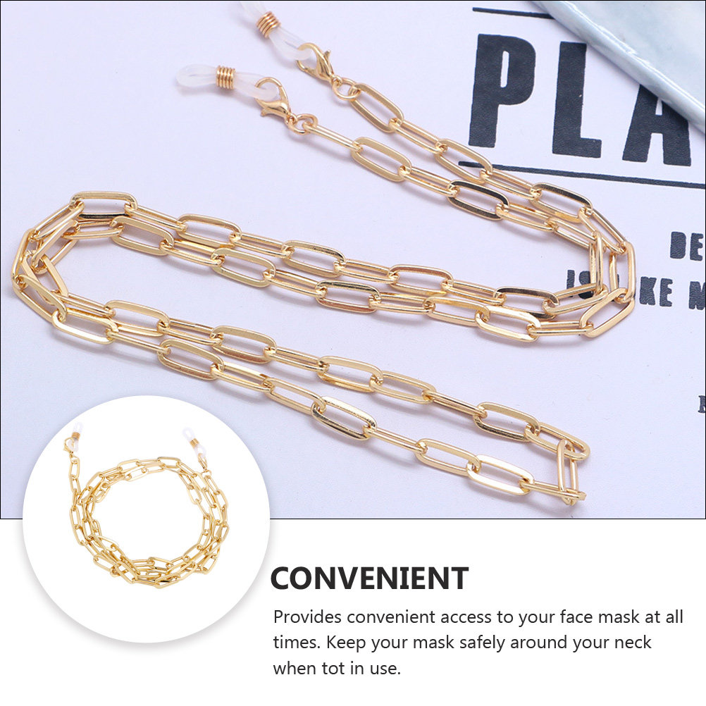 Gouden paperclip-brilketting,  - Mask Chain Holder recensie en prijs